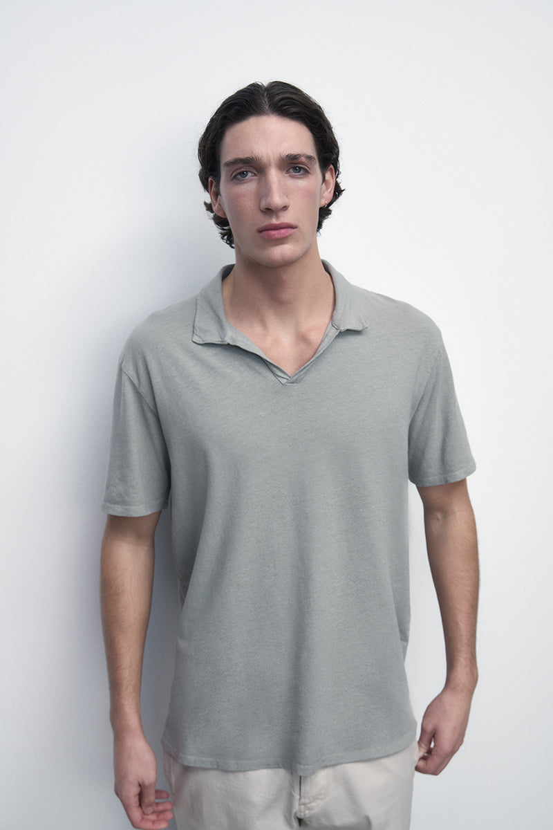 Polo de lino y algodón
