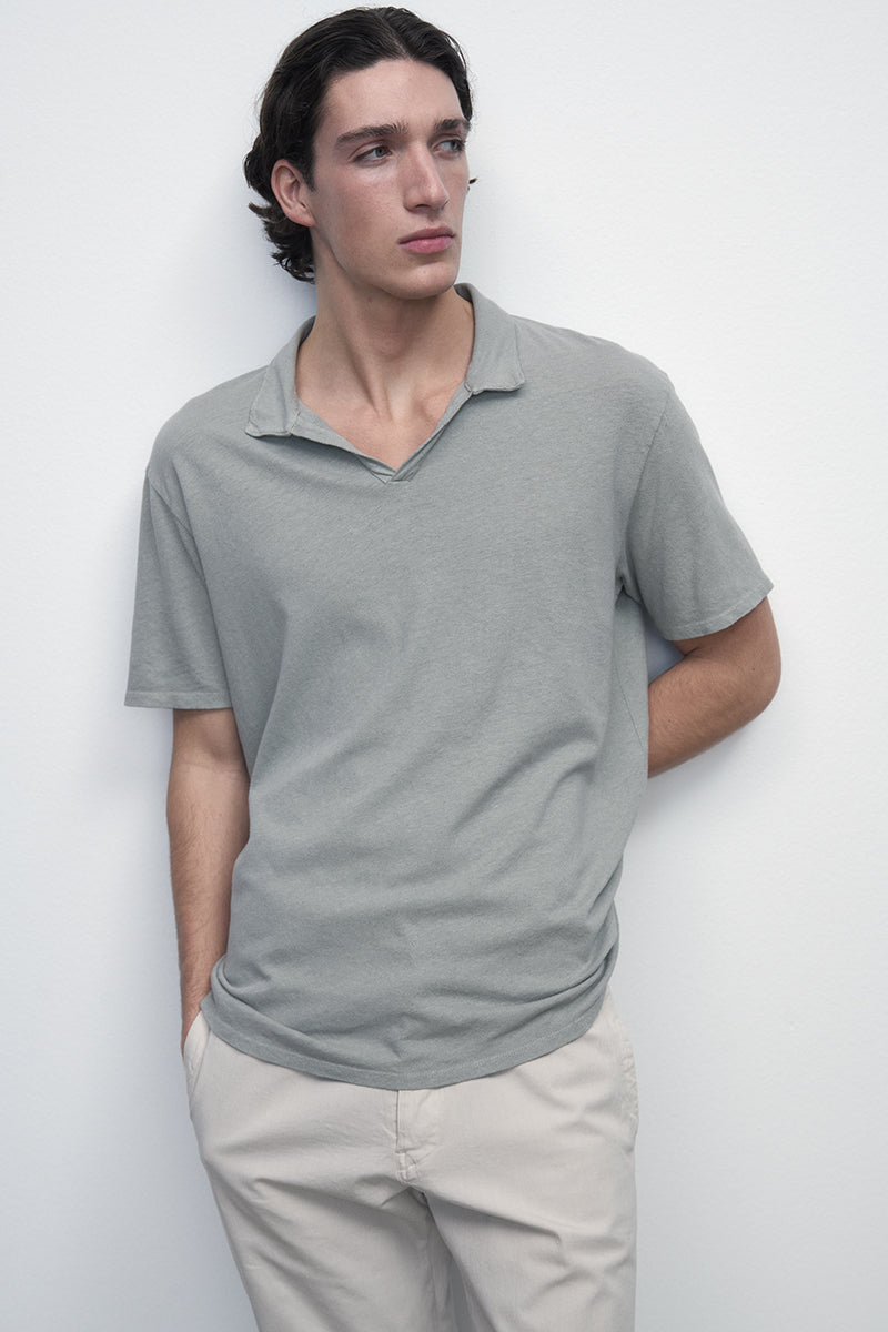 Polo de lino y algodón