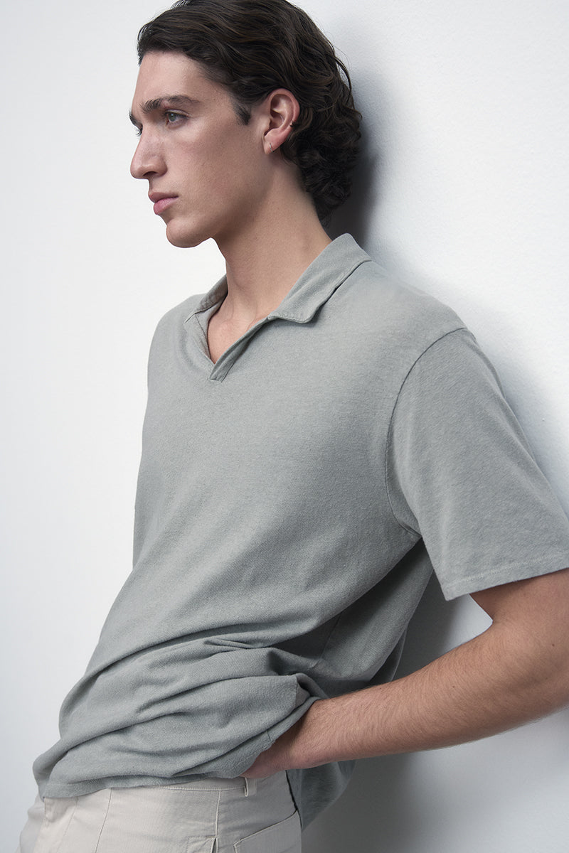 Polo de lino y algodón