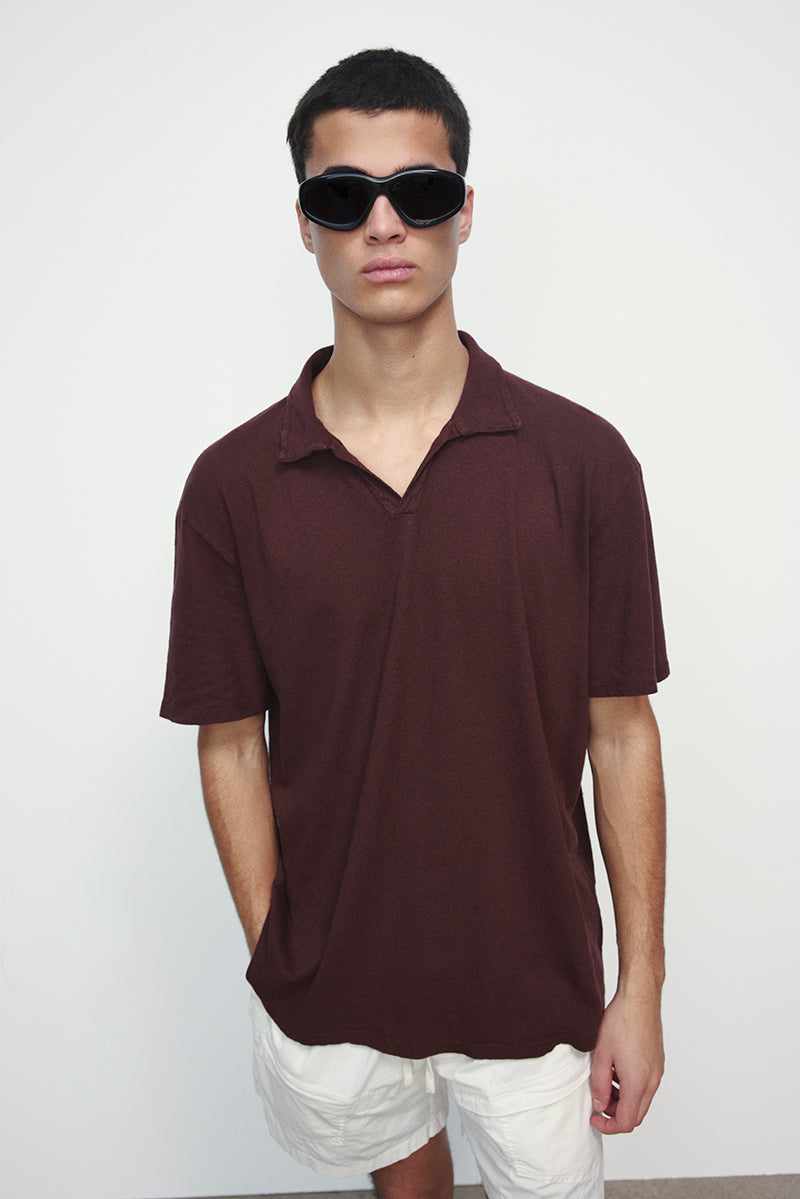 Polo de lino y algodón