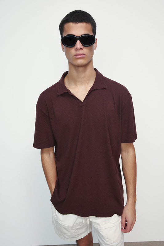Polo de lino y algodón